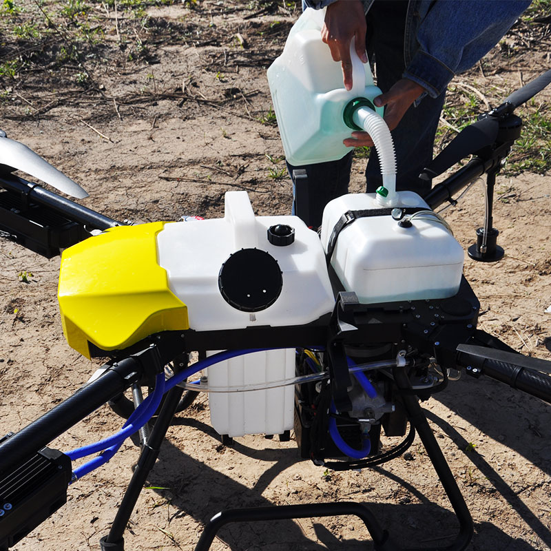 Dron hibrido 16 litros gasolina fumigacion agricola operacion drone-español